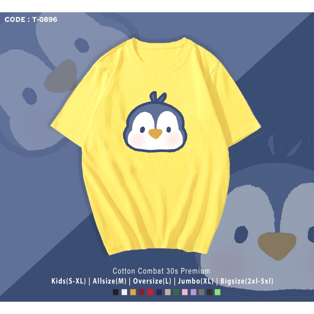 T-SHIRT / KAOS GAMBAR PINGUIN FACE / BAHAN COMBE 30S / TERIMA CUSTOM TEE / RESELLER WELCOME