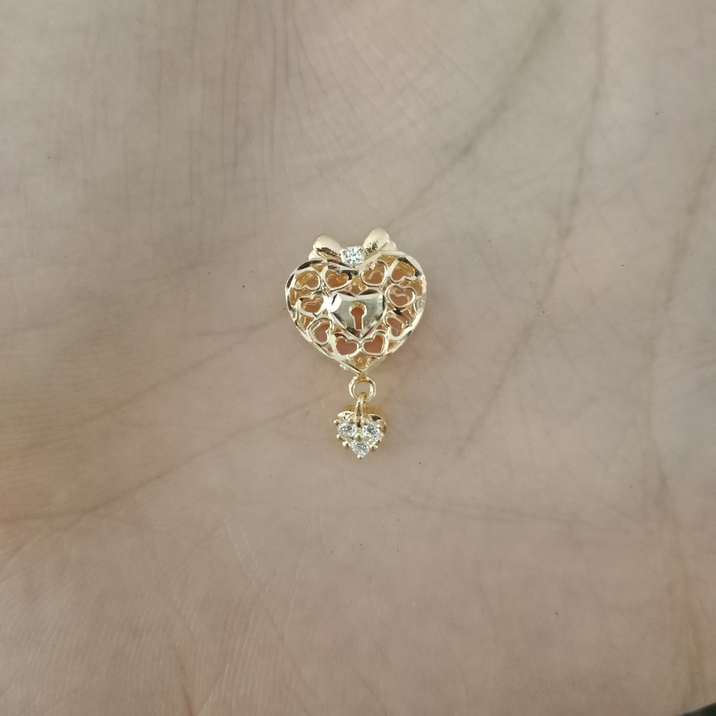 liontin kalung anak dan dewasa emas asli kadar 700 70% 16k 22 DIORR love hati kerawang