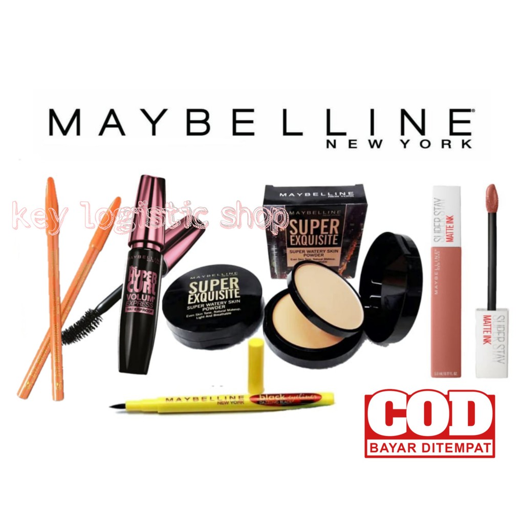 Paket MakeUp Kumplit Maybelline - Paket Hemat Kosmetik Maybelline 5 in 1