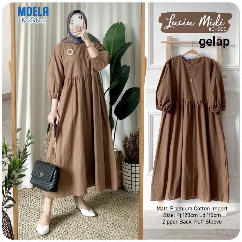 Gamis Rayon Viscose Payung Busui Panjang LD 100cm - 116cm