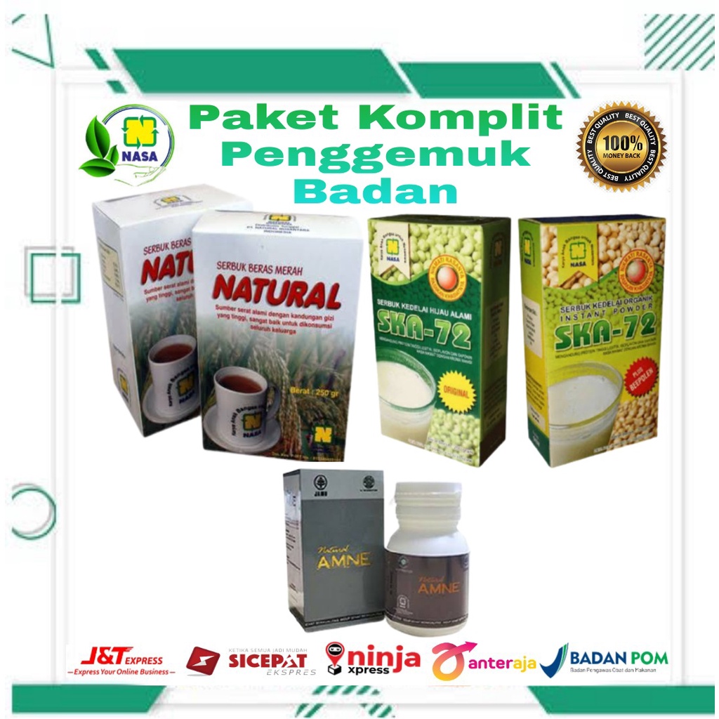 (COD) PAKET GEMUK NASA/SKAO-72/SERBUK BERAS MERAH/AMNE/PAKET PENGGEMUK BADAN ALAMI/PAKET PENAMBAH BE