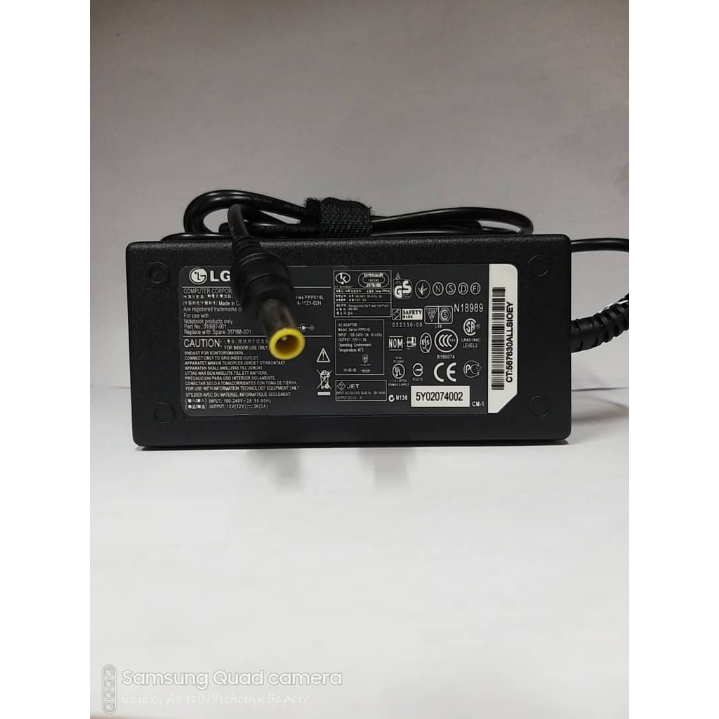 Adaptor TV LED LCD LG Dan Monitor LG 19V 2.1A 1.7A +BONUS KABEL POWER