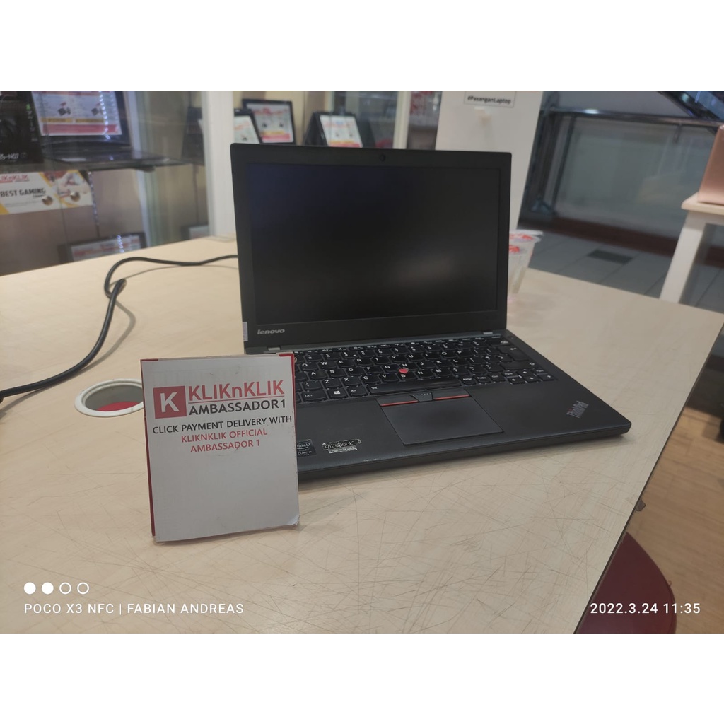 Laptop Murah Lenovo Thinkpad X270 Intel Core I5 6300U 8GB 256GB SSD 14 HD Windows 10 Professional Balck Second Terlaris