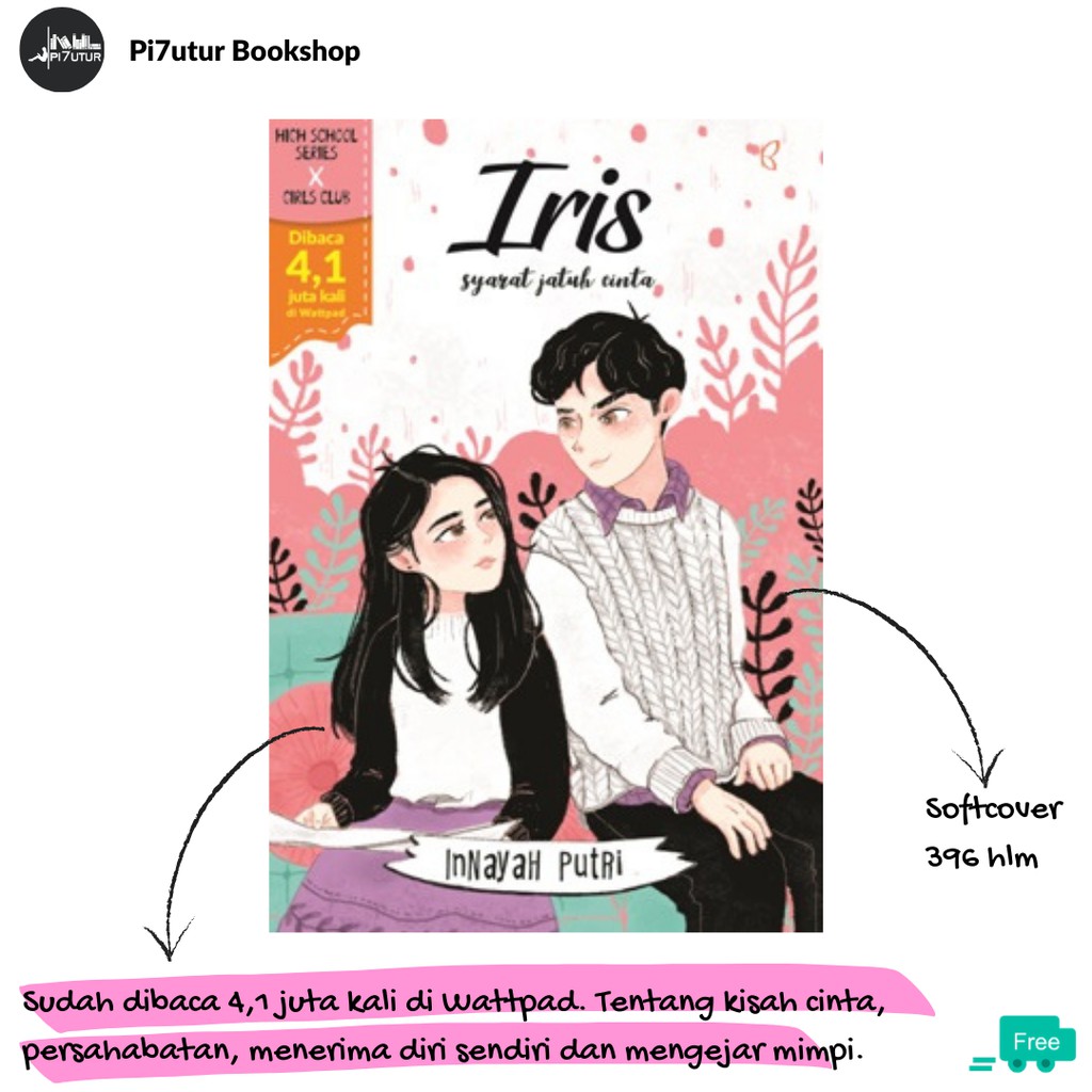 Iris - Syarat Jatuh Cinta (High School Series), Novel Wattpad Remaja oleh Innayah Putri, Buku Origin