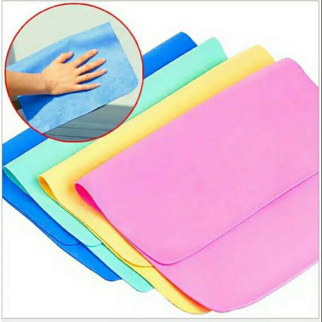 &lt;^ SJA ^&gt; Kanebo Serbet Dapur   Lap Chamois Magic Towel Plas Chamois aoin Serat Sintetis Polos Murah