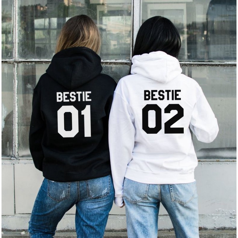 S - XXXXXL(6XL) Hoodie Bestie Gift for Best Friend BESTIE 01 BESTIE 02 Matching Hoodies COUPLE Bff BIGSIZE Jaket Persahabatan OVERSIZE Jaket Jumper Jumbo Loose Long Sweater pria Wanita 5XL 4XL 3XL 2XL XL L M