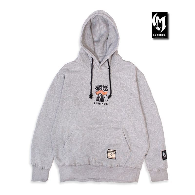 Luminos Sweater Hoodie Original Pullover Distro Pria Wanita Abu Misty