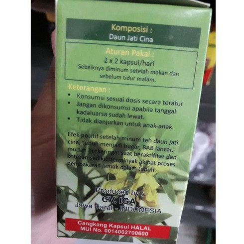 Kapsul jati cina 50 / Daun Jati China Kapsul Inayah ASLI ORIGINAL