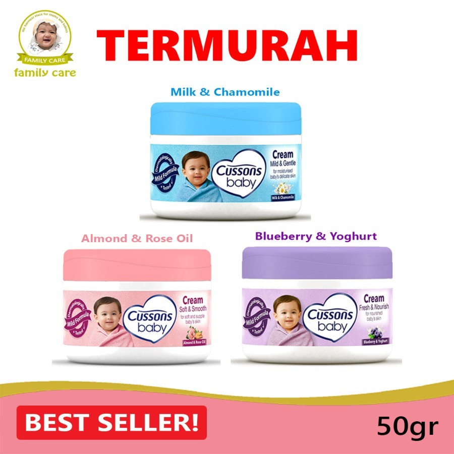 CUSSONS Baby Cream 50 gr Untuk Wajah Badan Tubuh Bayi & Ruam Popok