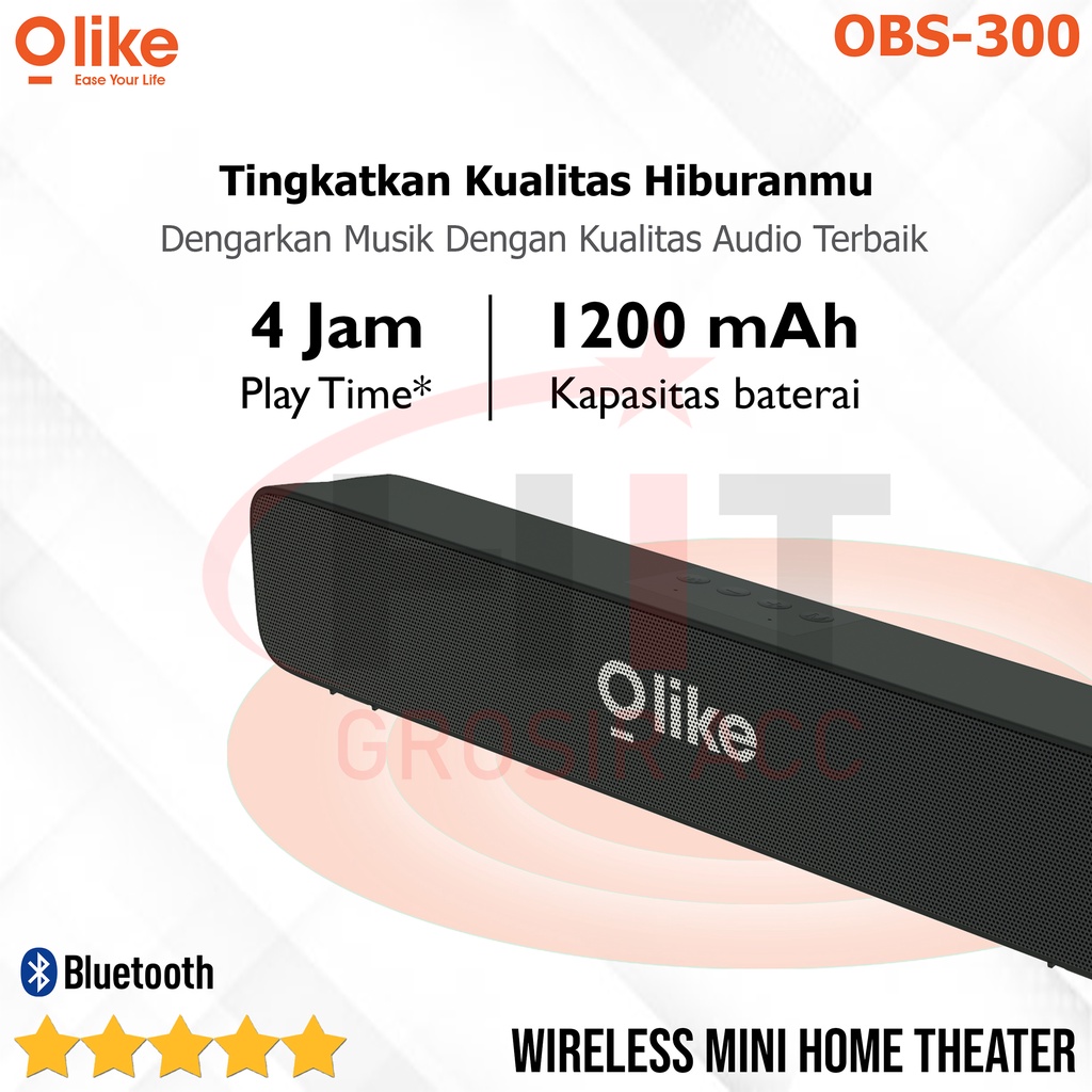 Speaker Bluetooth Wireless OLIKE OBS-300 SOUNDBAR Stereo Multifungsi