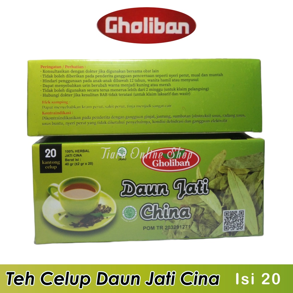 Gholiban Teh Daun Jati China Isi 20 Kantong