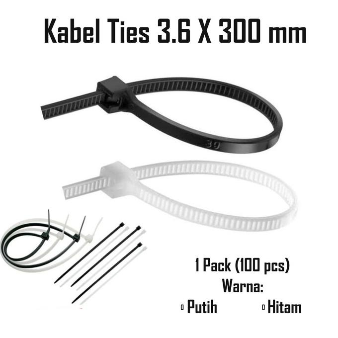

BAYAR DITEMPAT Kabel Ties/Tis/Cable Tie Pengikat 30 cm 30cm Berkualitas 3.6 X 300 mm MURAH Kode 755