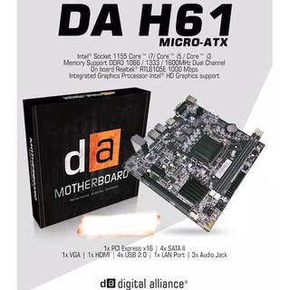Motherboard Digital Alliance DA IGH61-MA-V2 Soket 1155 garansi 1tahun