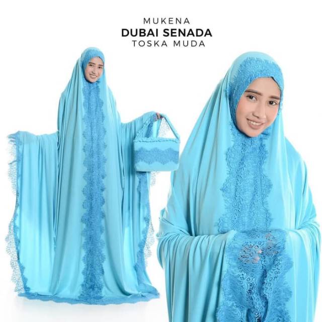 Mukena Dewasa Spandek Dubai Terusan Renda | Pusat Grosir Mukena Jumbo Murah