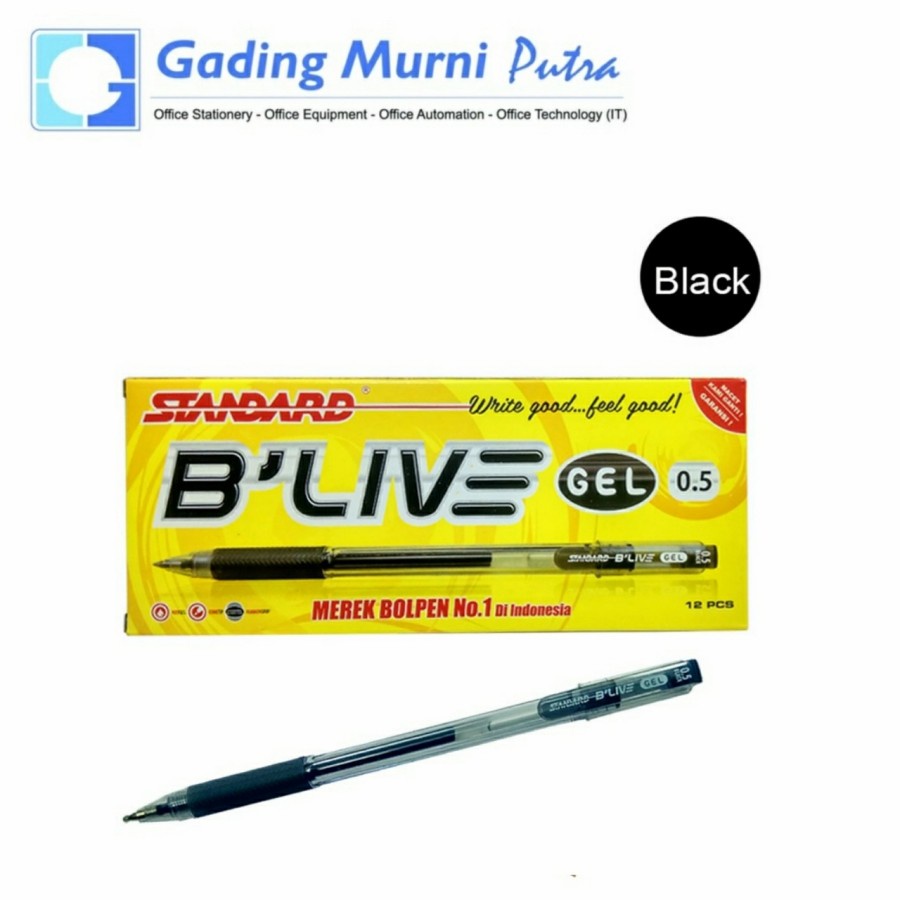 

Pulpen Standard B'Live 0.5 mm isi 12 pcs (1 pak) Standard BLIVE