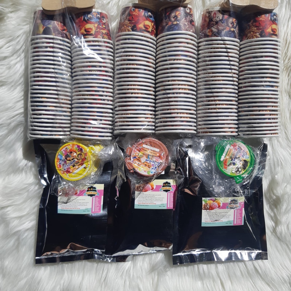 

3 Paket Usaha Es Krim 600 gram + cup 150/ Paket Bubuk Es Krim/ Usaha Ice Cream Murah/ Es Krim Bubuk