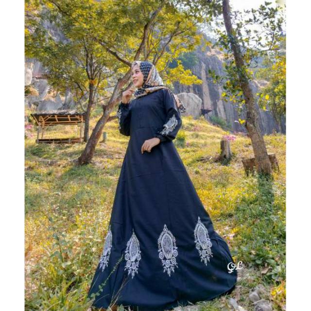 GAMIS QL TOYOBO ROYAL MIX BAWAH //GAMIS BORDIR //FASHION MUSLIM