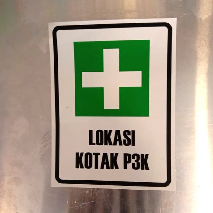 

SIGN STICKER K3 RAMBU SAFETY LOKASI KOTAK P3K UK 15X20CM