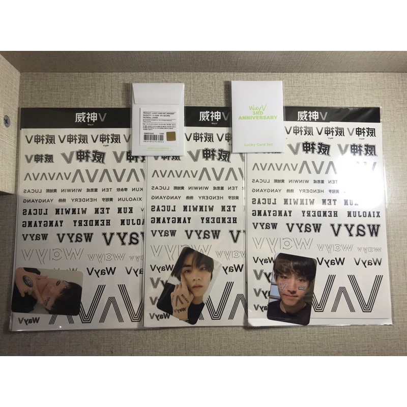 WAYV 3rd anniversary md necklace ar photocard lucky card hendery winwin xiaojun ten tatto sticker