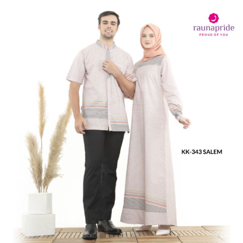 Raunapride Couple Baju Kemeja Muslim Gamis KK RK 343 Salem