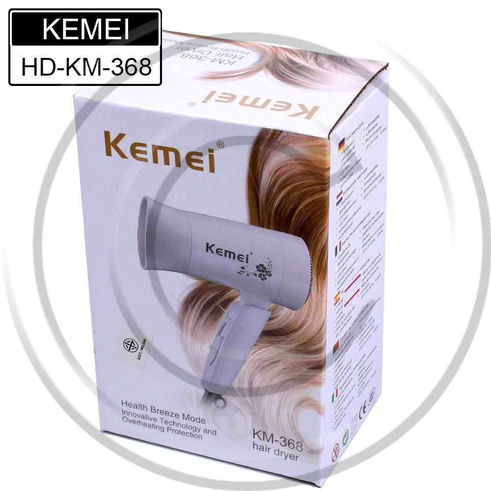 KEMEI / KM-368 / Hair Dryer Mini Foldable Hairdryer Travel / Hairdryer Lipat Mini / Pengering Rambut - CO