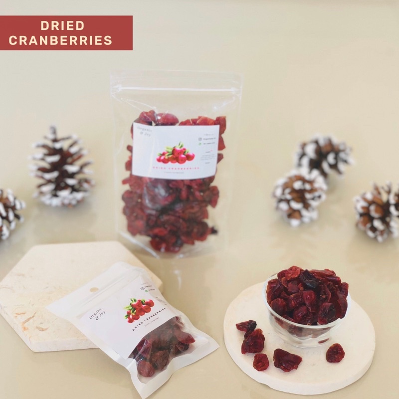 Pure Dried Cranberries/ cranberry kering (tanpa pemanis/unsweetened, buah alami,antioxidant,fruit tea, snack sehat,granola,muesli)