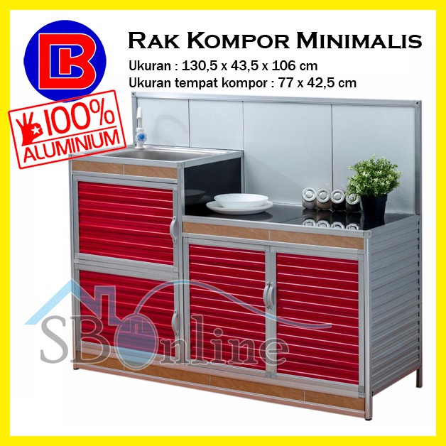 Rak Piring Kompor dan Wasbak 3 Pintu Keramik Minimalis