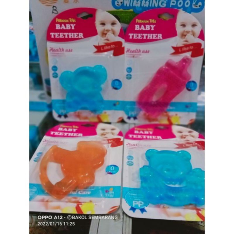 mainan gigitan bayi bahan silikon baby water teether baby safe bayi 3 bulan bayi 6 bulan