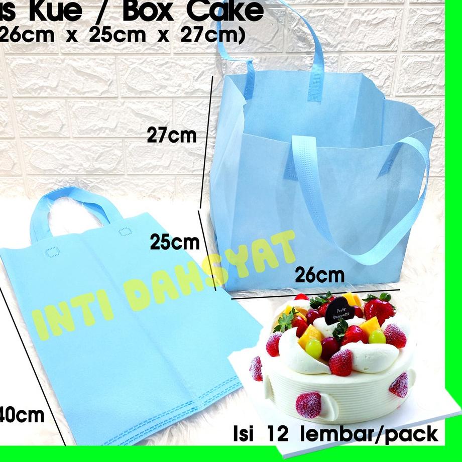 

❈ Tas KUE / Box Cake Spunbond Goodie Bag Size 25 (isi 12lembar) 26cm x 25cm x27cm Tas Kotak Nasi MUR
