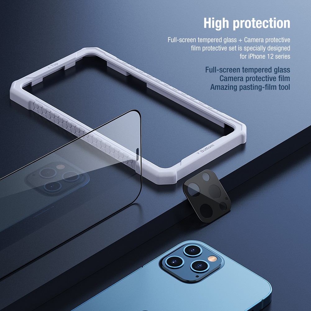 Tempered Glass Apple iPhone 12 Pro Nillkin 2 in 1 HD Full Screen Kaca