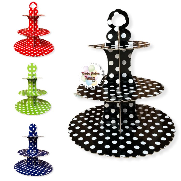 Cake Tier Polkadot / Standing Cake / Tempat Kue / Cupcake Stand