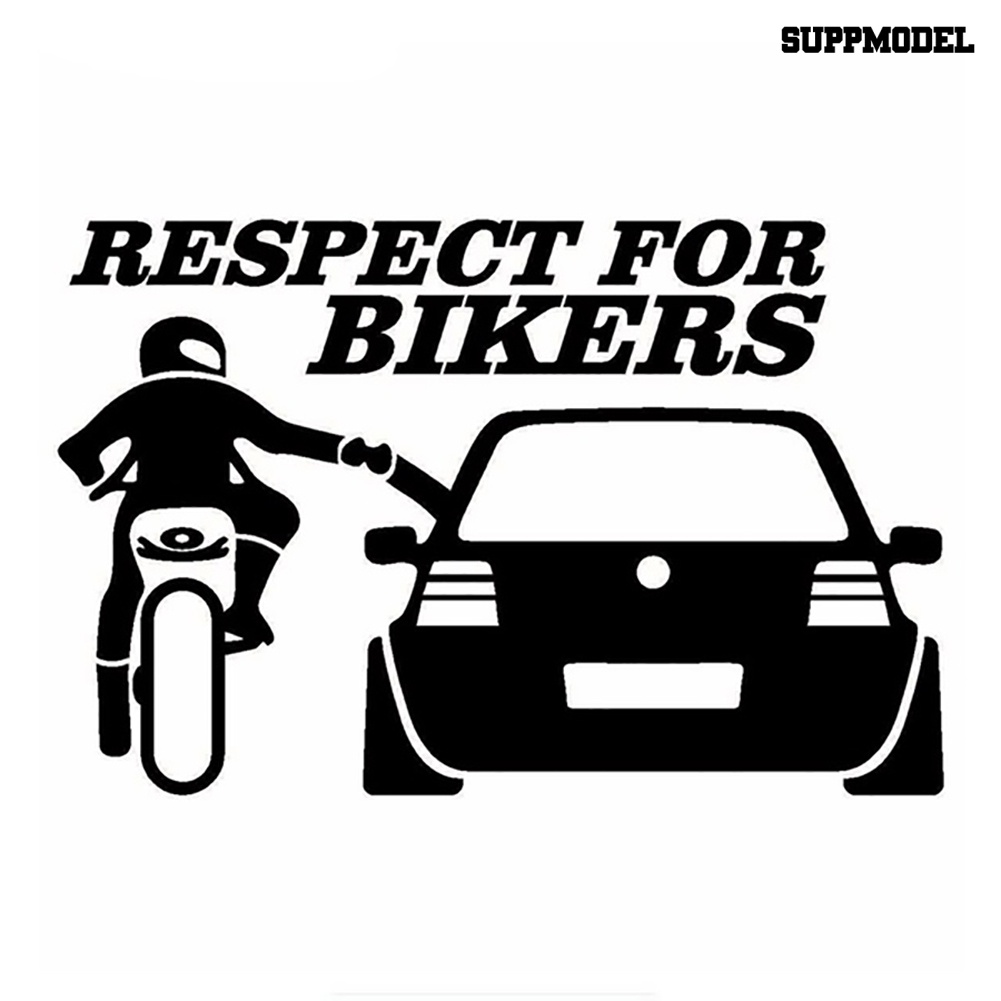 Stiker Reflektif Motif Tulisan Respect for Bikers Untuk Dekorasi Bodyjendela Mobil