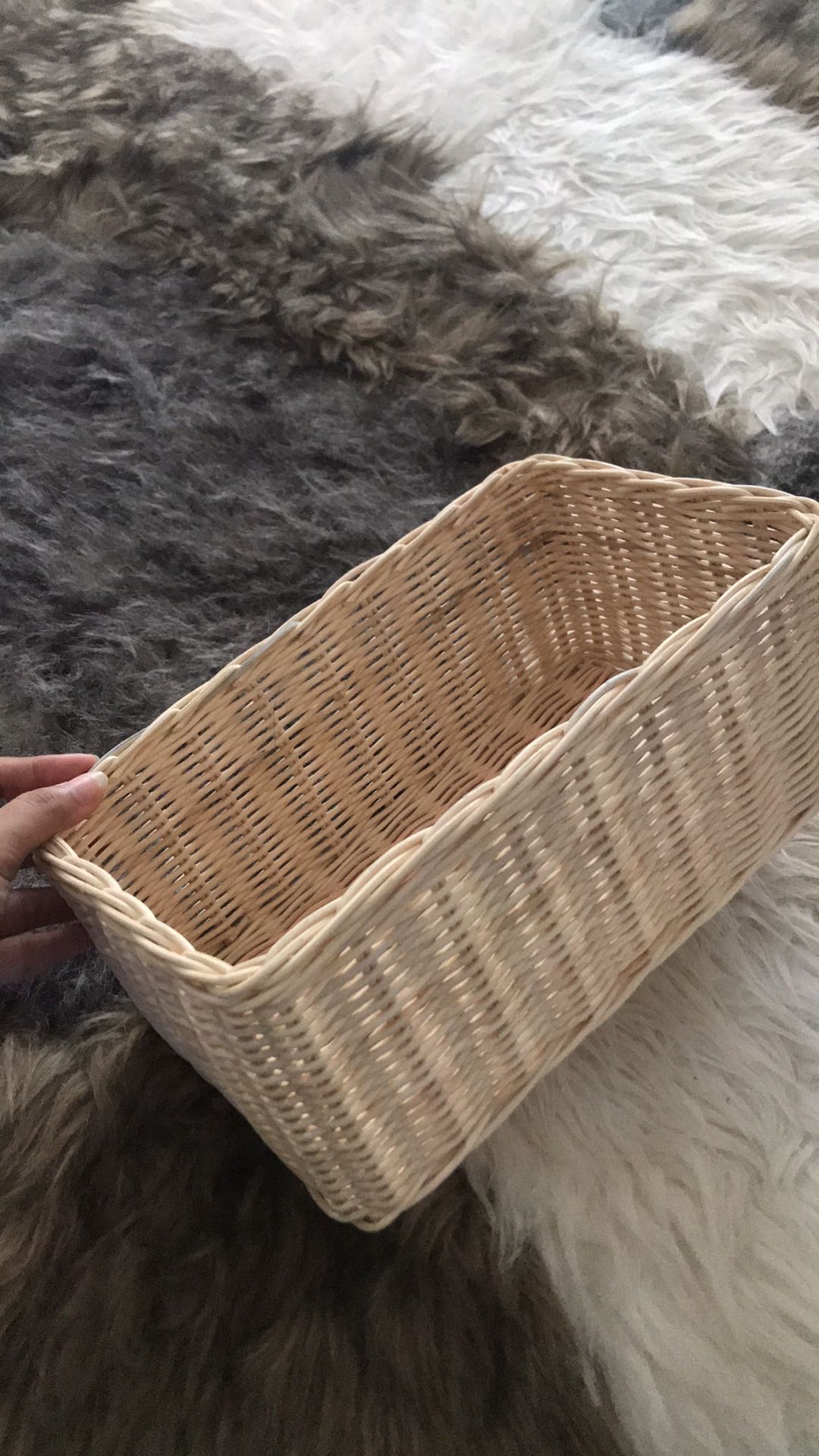 Keranjang Rotan Kotak Hampers Natural