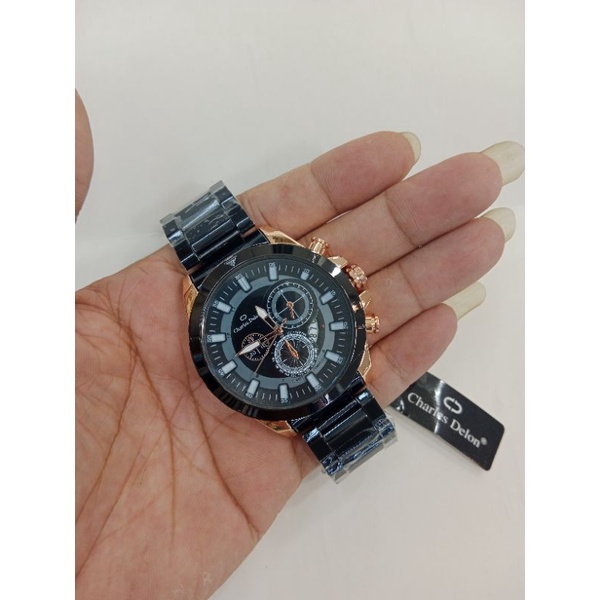 jam tangan pria/cowok CARLES DELON tahan air free batrai cadangan