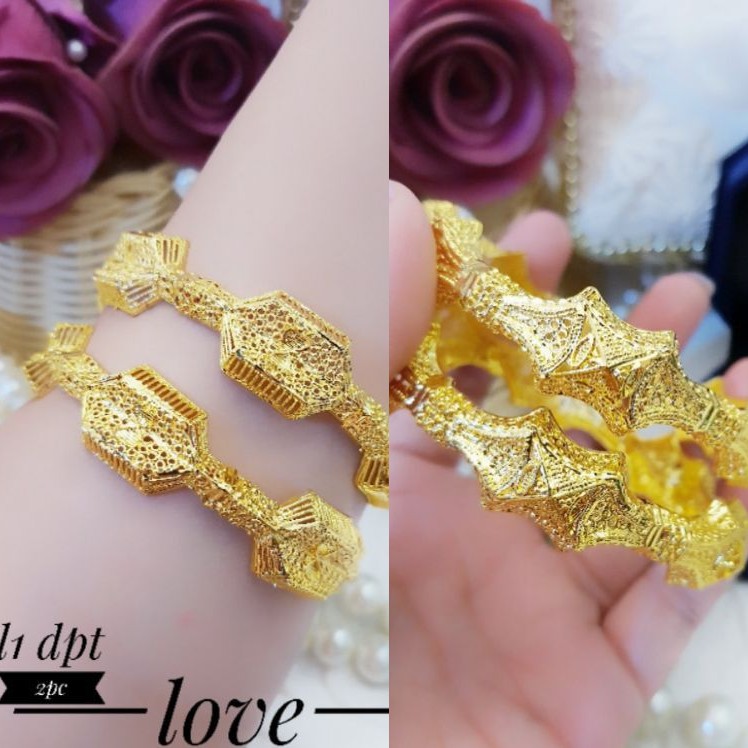 Xuping Perhiasan Gelang Lapis Emas 24K G758