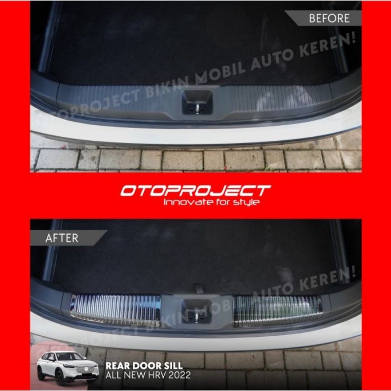 sillplate belakang Honda HRV 2022 hitam stainless otoproject rear scuff