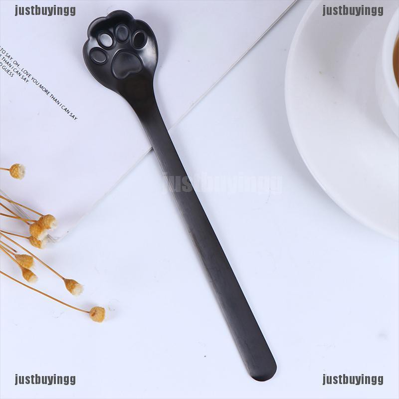 JB✪ 1Pc Stainless Steel Coffee Dessert Spoon Cat Paw Claw Spoon Stirring Spoon