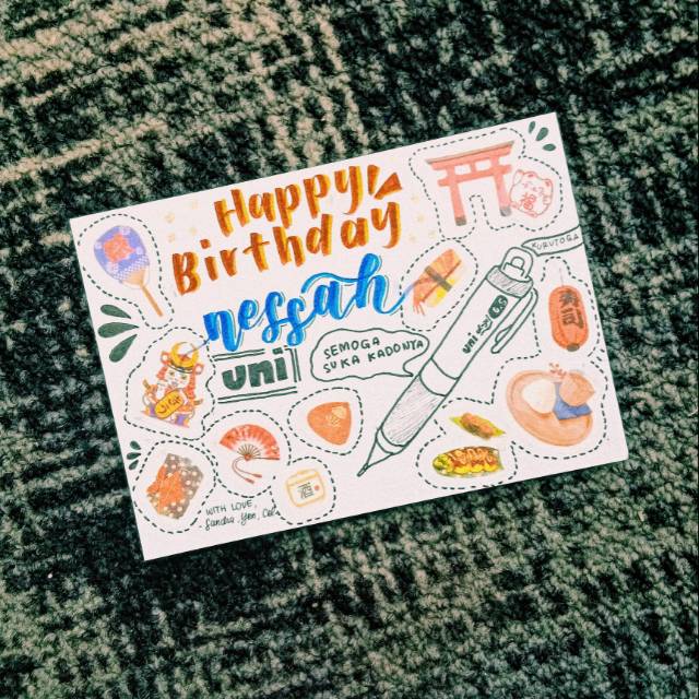 Kartu Ucapan Handmade Handlettering Lettering Greeting Card Custom Ulang Tahun Pernikahan Wisuda Shopee Indonesia