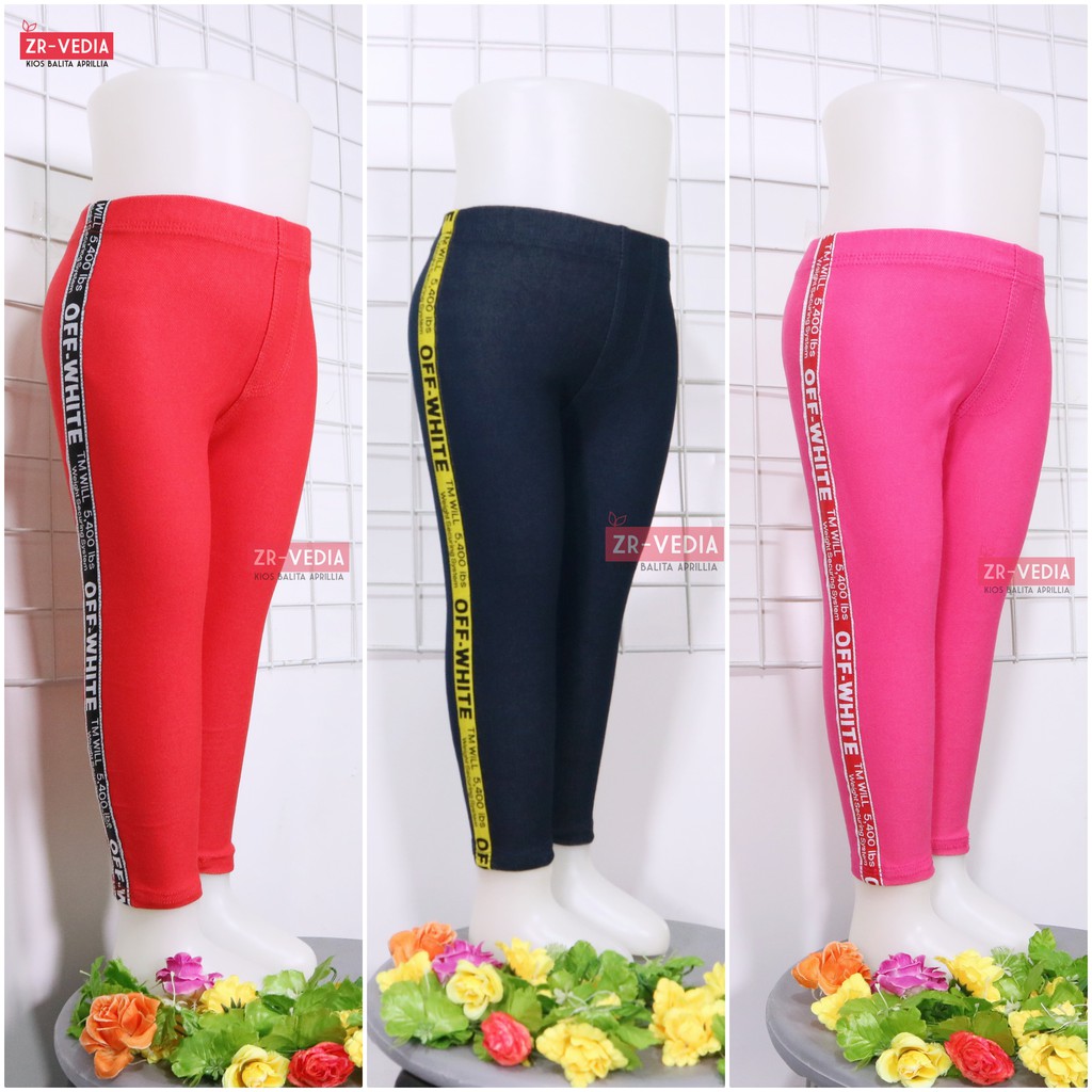 Jegging LIST Uk. 3-4 Tahun / Legging Jeans Stripe Anak  Celana Panjang Polos Denim Import Murah