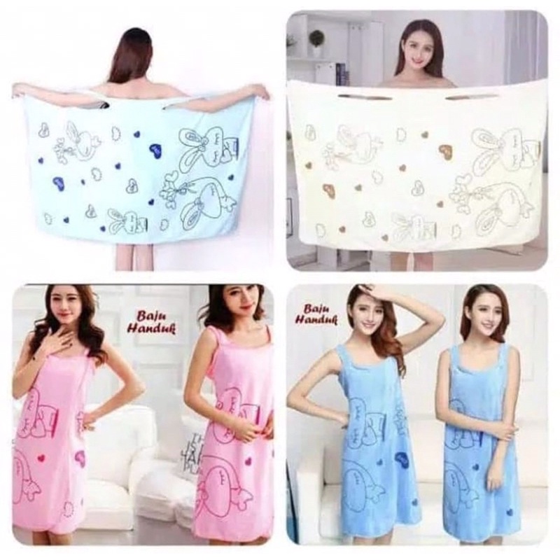 Baju Handuk Mandi Karakter Wearable Towel Kimono Renang Multifungsi / Bath Tower