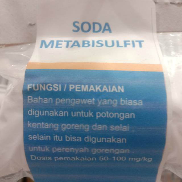 

Soda metabisulfit perenyah gorengan, perenyah kripik, pengawet kentang pengawet selai 100 gram