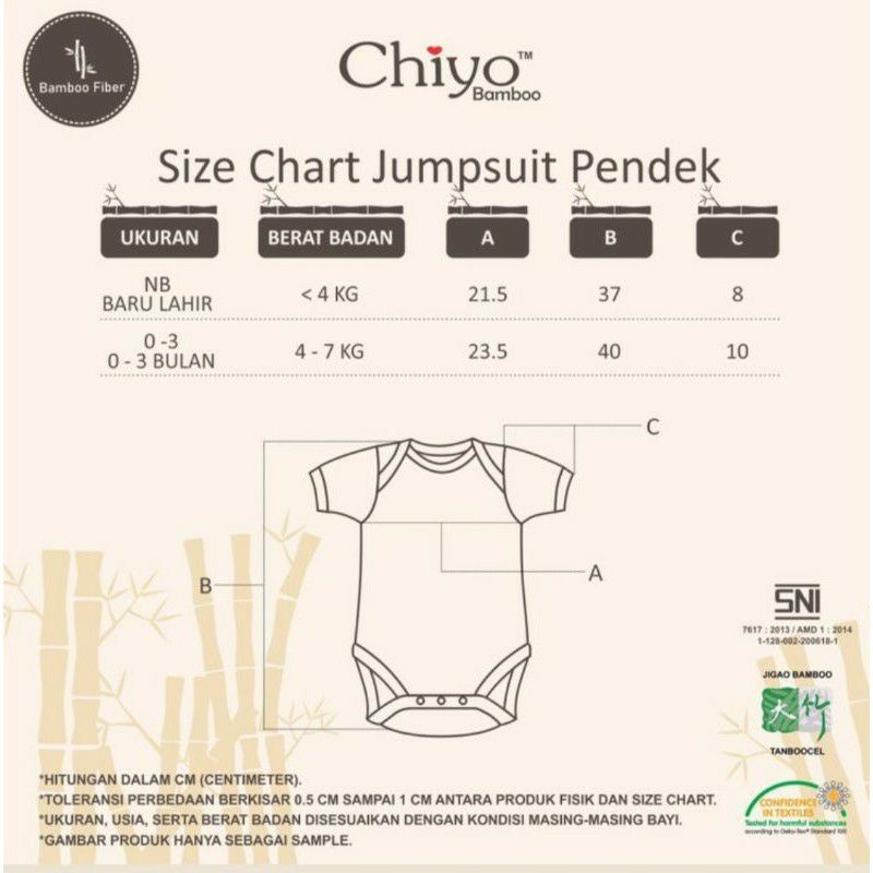 JUMPSUIT PENDEK CHIYO BAMBO NB 0-3M