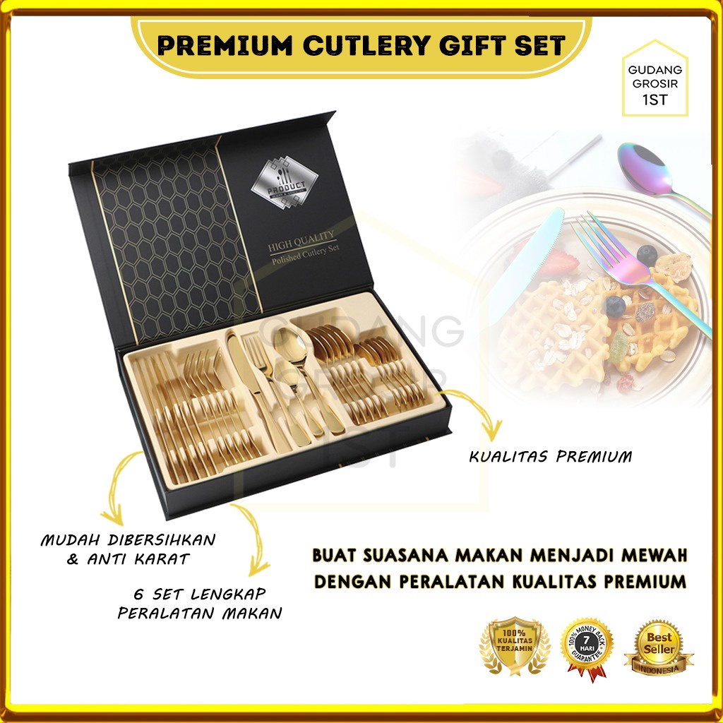 Premium Sendok Garpu Pisau Set Stainless Steel / Set Sendok  / Premium Cutlery Gift Set