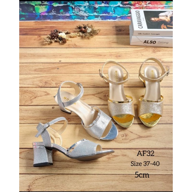 ABBUSHOES Af 32 hak tahu gliter wanita 5cm