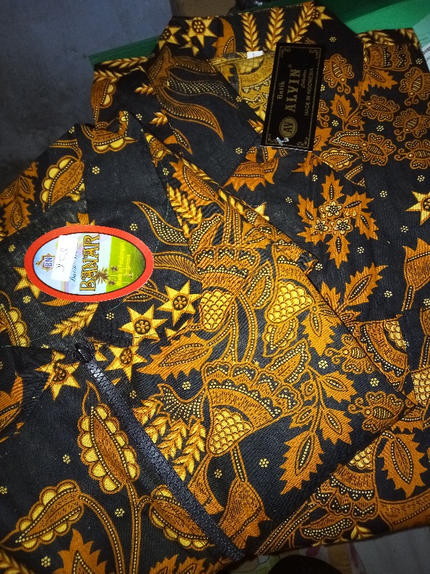 Couple Maxi Cardi Batik Sogan Manggar Mas Sarimbit Outer Seragam Kerja Kondangan Modern Kardigan