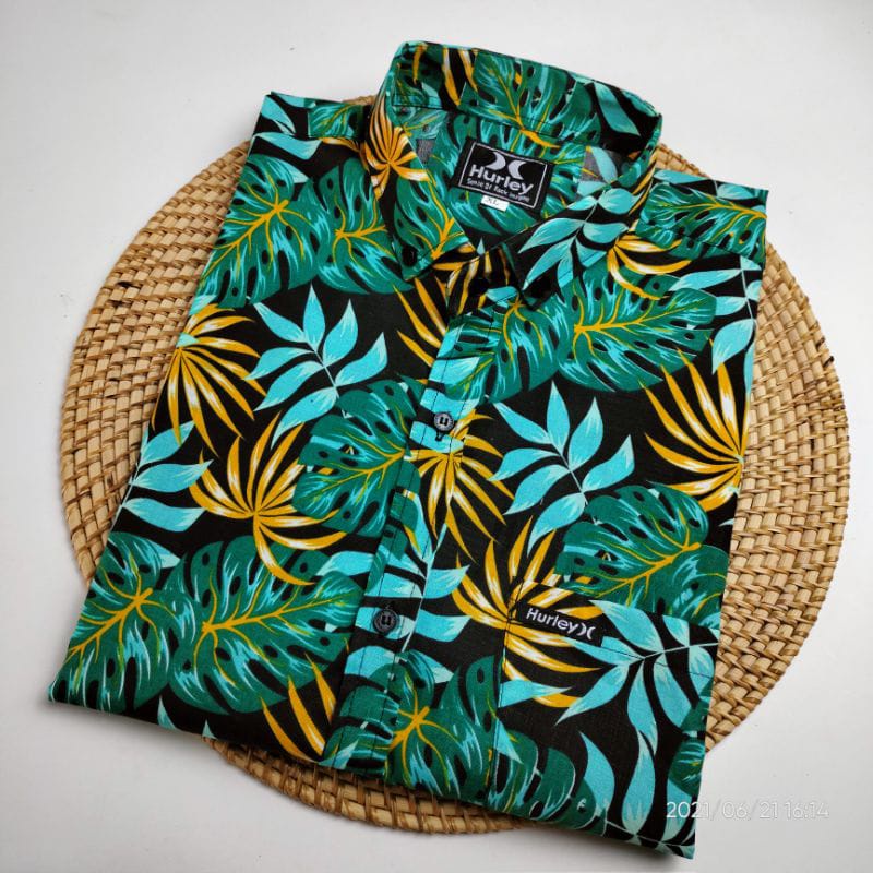 Kemeja Motif Pria Surfing Distro Lengan Pendek Grosir Termurah