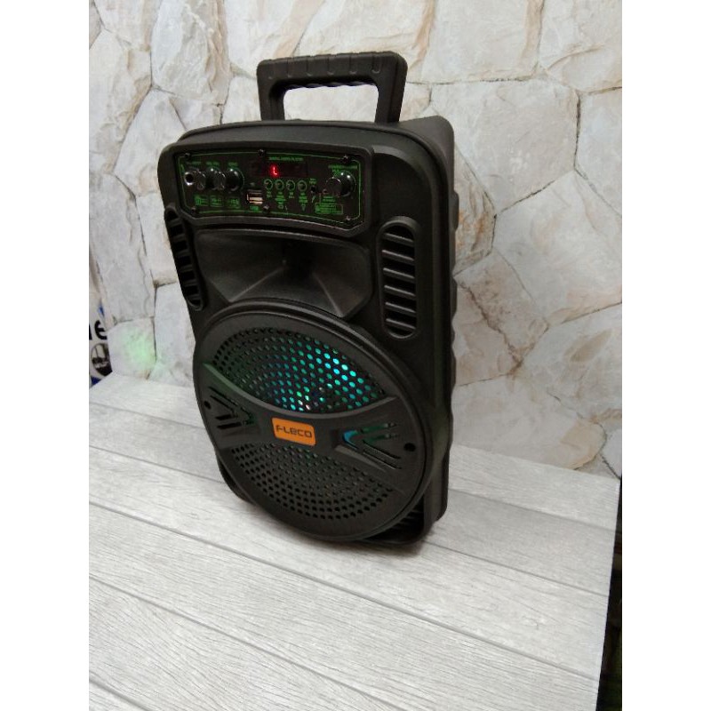 speaker Bluetooth  karaoke fleco f-6690 terbaru dan termurah 8 inch + mic dan remote