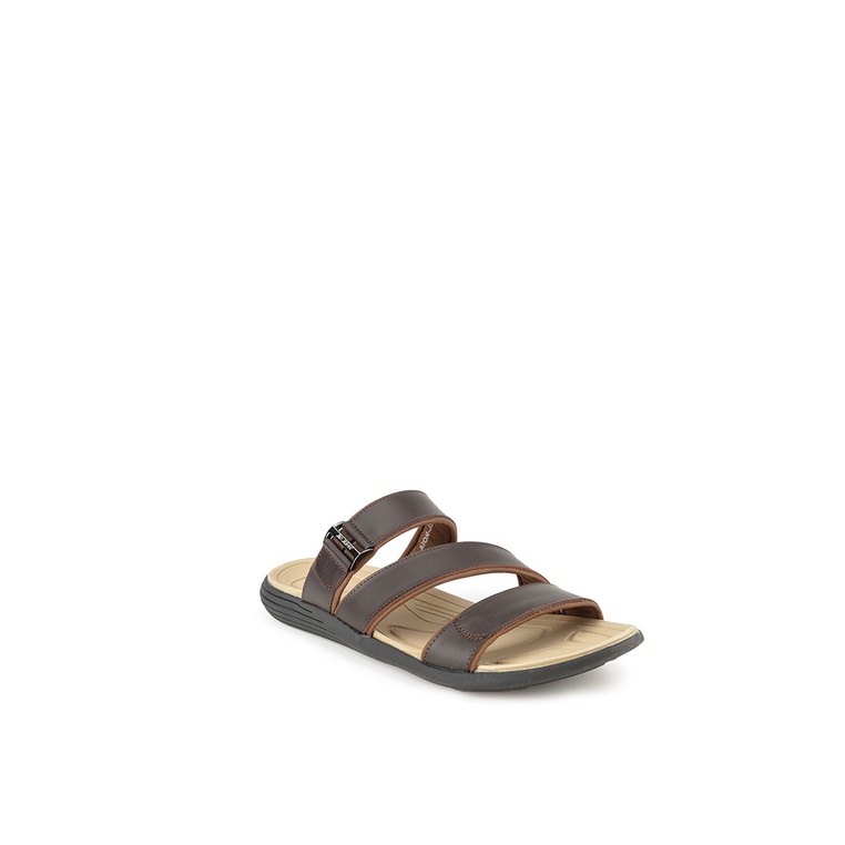 SANDAL CASUAL JIM JOKER PRIA ORIGINAL SLIDE KULIT BRANDED COKLAT JJ41