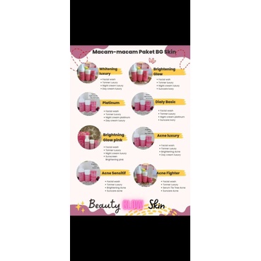 BG SKINQW BEAUTY GLOW SKINCARE PAKET WHUTENING LUXYRY - ACNE - BRIGHTENING