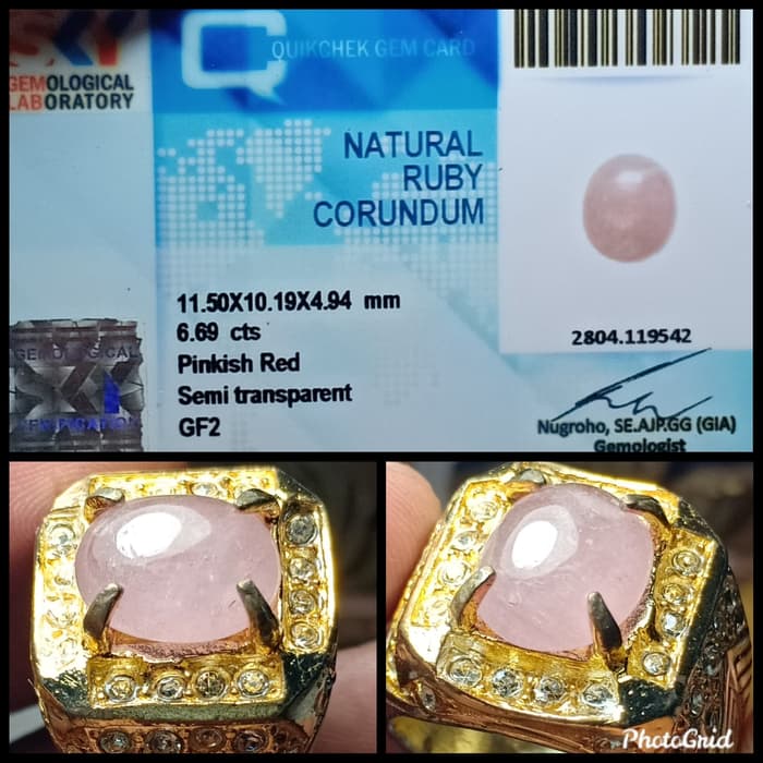 Batu NATURAL Ruby Corondum+Ring
